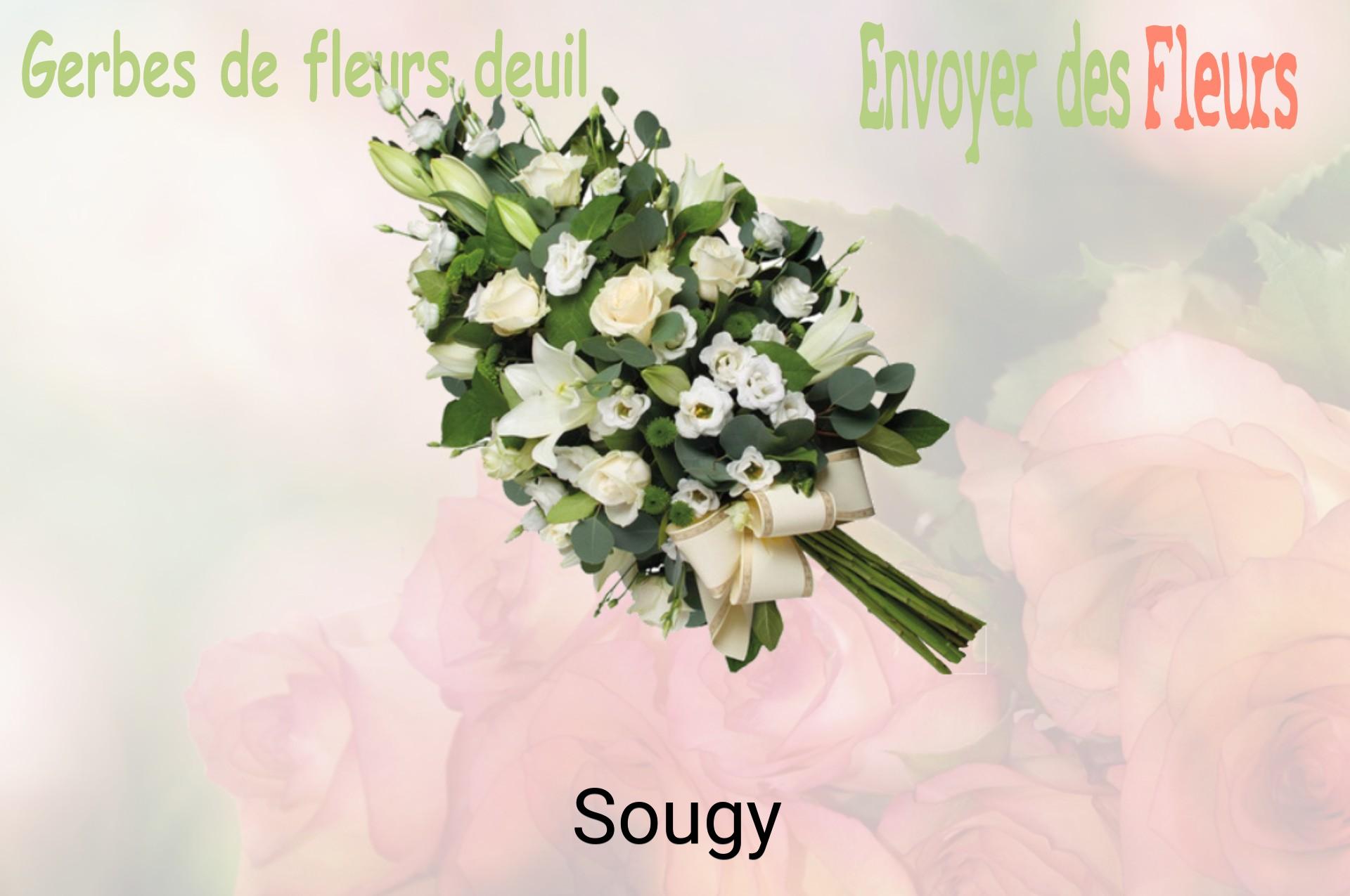 Gerbe de fleurs de deuil livrée à Sougy